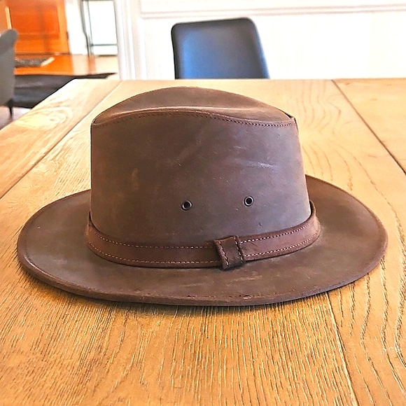 Vintage Minnetonka genuine leather western hat fedora - Picture 3 of 3